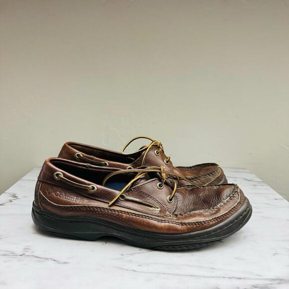 Columbia Baratti Bay Brown Leather Boat Shoe Men’s Size 9.5 - Picture 4 of 9